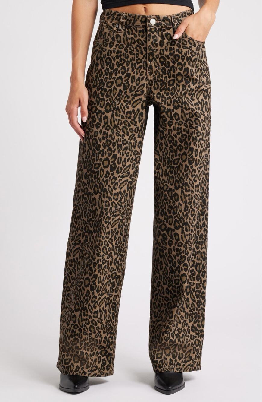 PTCL Baggy Wide Leg Leopard Jeans 28